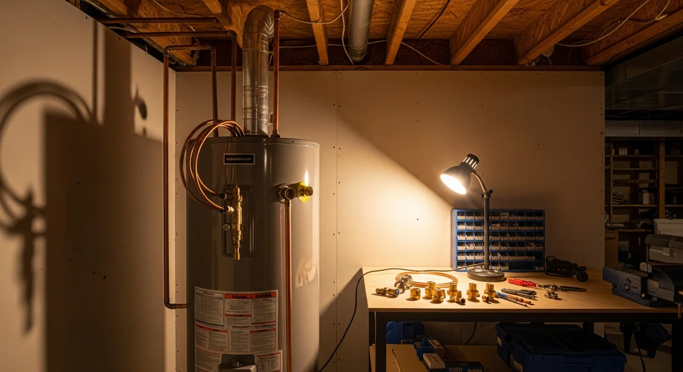 Residential hot water heater installation
